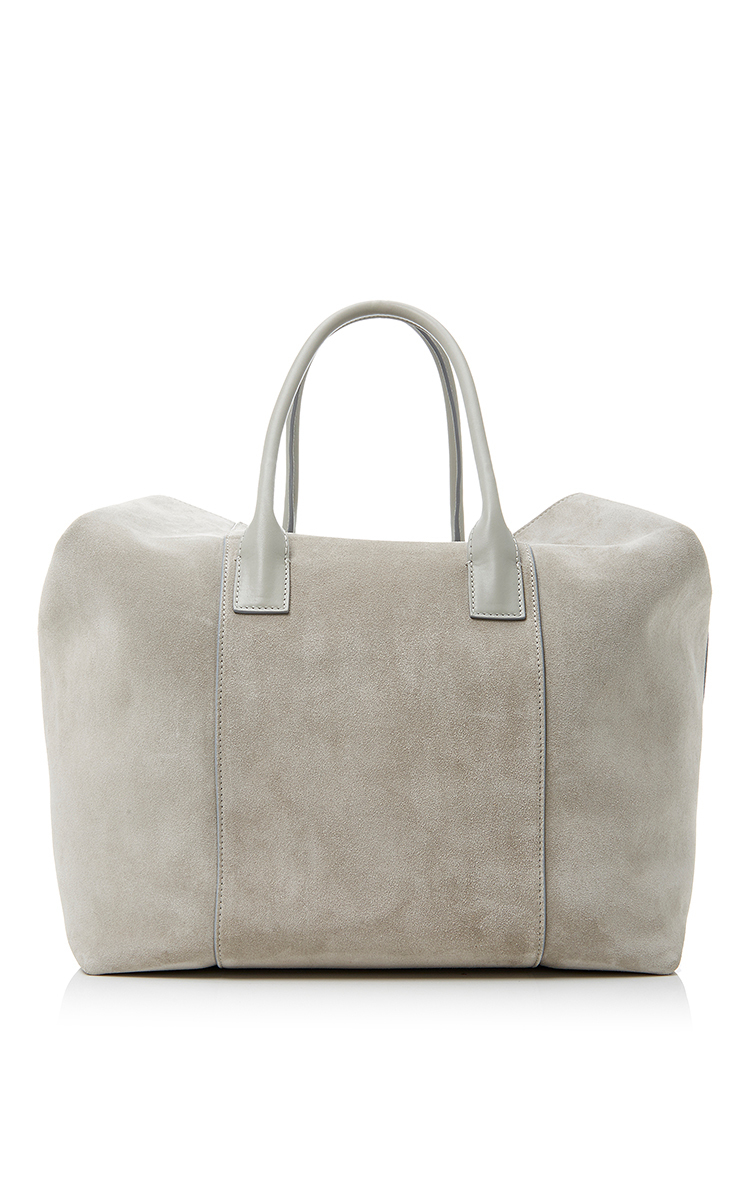 Aerin Suede Mini Weekender in Gray Lyst